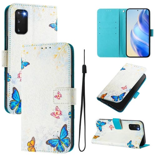 Funda de Cuero para Teléfono Samsung Galaxy S20 con Patrón Artístico Casa de Mariposas (Color)