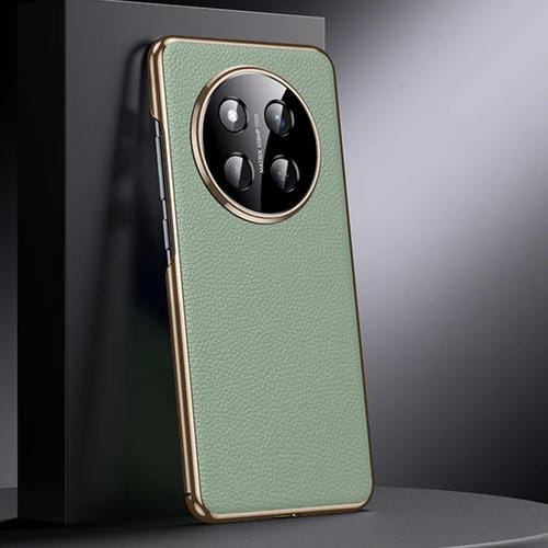 Funda de Cuero Genuino para Honor X60 Pro con PC (Verde)