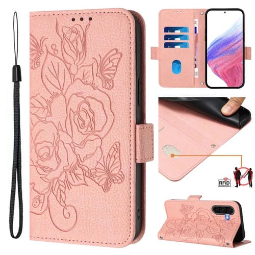 Funda de Cuero Antirrobo con Rfid para Samsung Galaxy A36 5G (Rosa)