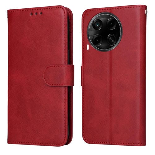 Funda Piel Sintética con Tapa para Tecno Camon 30S y 30S Pro (Rojo)