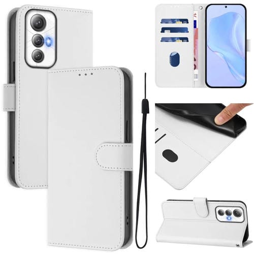 Funda Piel Sintética con Cordón para Cubot Max 5 (Blanco)
