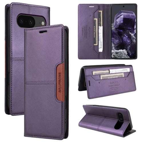 Funda de Cuero Antirrobo Rfid Gqutrobe G01 para Google Pixel 8 (Morado)