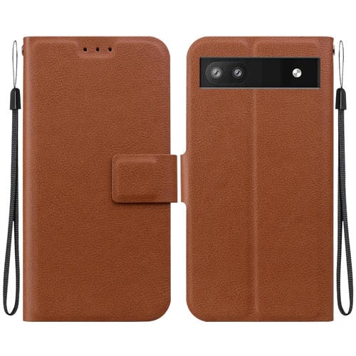 Funda de Cuero Ultrafina con Hebilla Magnética para Google Pixel 6A (Marrón)