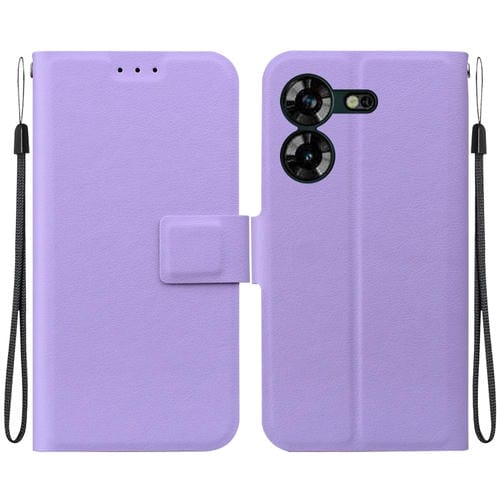 Funda de Cuero Ultradelgada con Hebilla Magnética para Tecno Pova 5 (Morado)