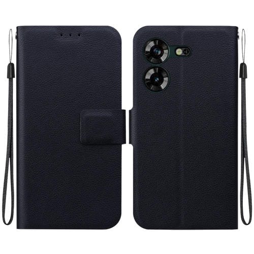 Funda de Cuero Ultradelgada con Hebilla Magnética para Teléfono Tecno Pova 5 (Negro)
