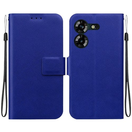 Funda de Cuero Ultradelgada con Hebilla Magnética para Teléfono Tecno Pova 5 (Azul)
