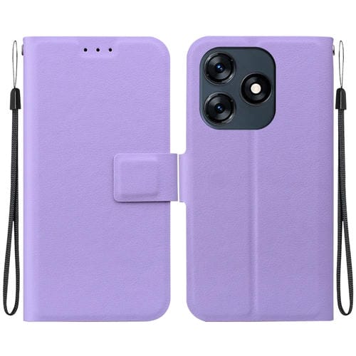Funda de Cuero Ultrafina con Hebilla Magnética para Tecno Spark 10 4G y Spark 10C (Morado)