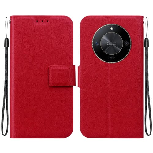 Funda de Cuero Ultradelgada con Hebilla Magnética y Voltaje para Honor X9B y Magic6 Lite (Rojo)
