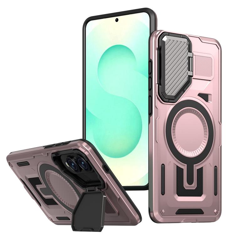 Funda con marco protector MagSafe para Samsung Galaxy S25 Edge 5G (oro rosa)