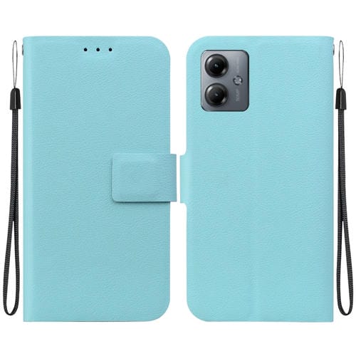 Funda de Cuero Ultradelgada con Hebilla Magnética para Motorola Moto G14 (Verde)