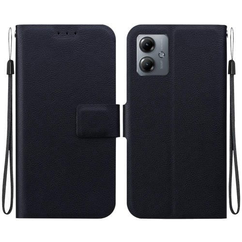 Funda de Cuero Ultrafina con Hebilla Magnética para Motorola Moto G14 (Negra)