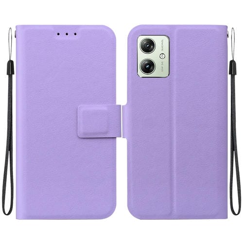 Funda de Cuero Ultrafina con Hebilla Magnética para Motorola Moto G54 (Morado)