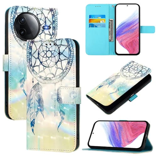 Funda de Cuero con Tapa Horizontal con Pintura 3D para Redmi K80/K80 Pro (Dream Wind Chimes)