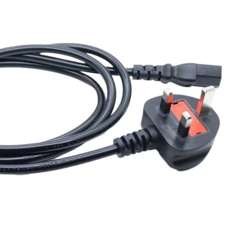 Cable de Alimentación para Ordenador con Enchufe Británico de 3 Pines, 5 Metros (Negro)