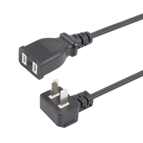 Cable de Extensión 2 Pines para Ordenador con Enchufe Estadounidense 1,5 m (Negro)