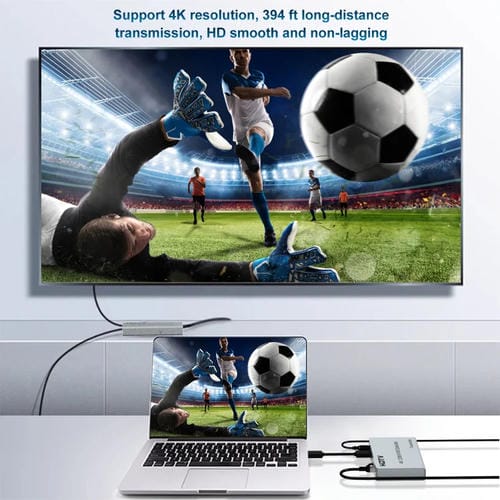 Extensor de Red HDMI USB KVM 4K 120 m con Enchufe Británico