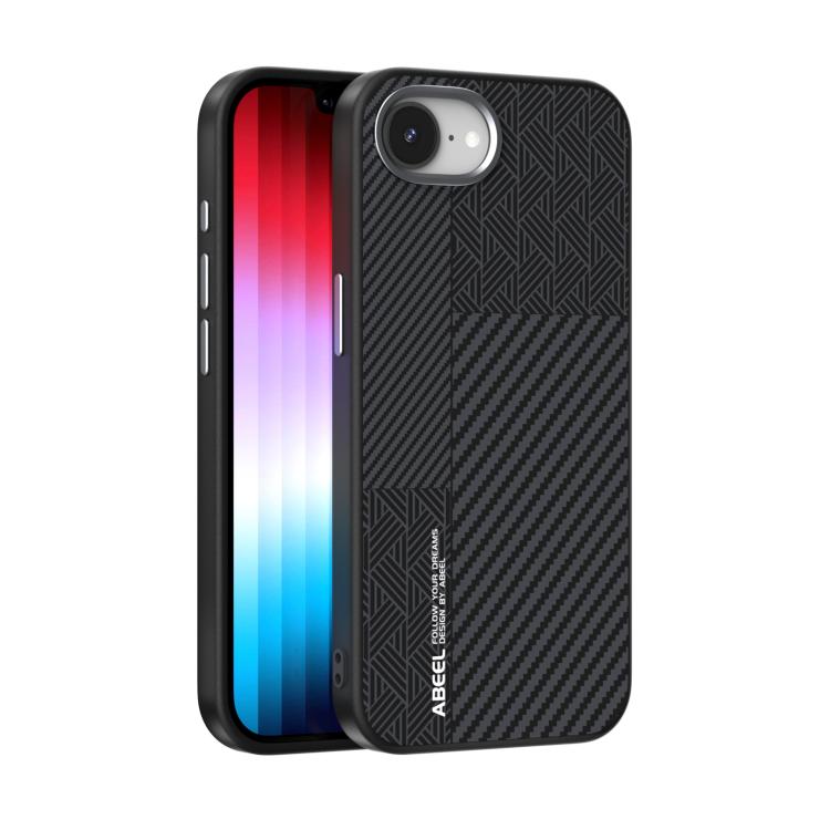 Funda Magnética Abeel para iPhone 16E 6D Micro Relief Magsafe (Fibra de Carbono Negra)