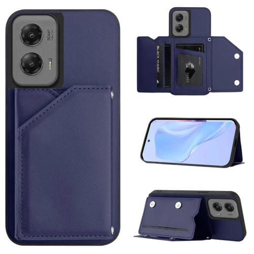 Funda para Motorola Moto G Stylus 5G (2024) con 4 Ranuras para Tarjetas y Correa (Azul)