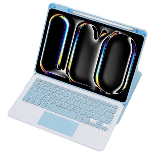Funda de Cuero con Teclado Bluetooth para iPad Pro 11 2024 L13-A con Rotación 360° (Azul)
