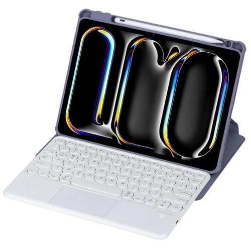 Funda de Cuero con Teclado Bluetooth para iPad Pro 11 Yl13-A Rotación 360° Control Táctil (Morado)