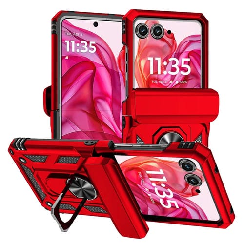 Funda para Teléfono Motorola Razr 50 con Soporte Deslizante Camshield (Roja)