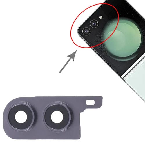 Rückseitige Kameraglasabdeckung Samsung Galaxy Z Flip5 (SM-F731B) (10 Stück) (Schwarz)