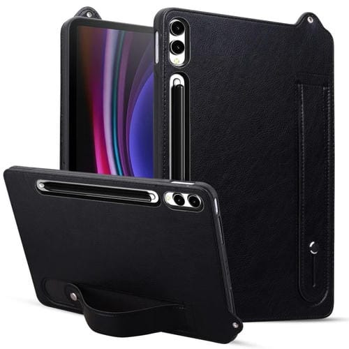 Funda para Tablet Samsung Galaxy Tab S10 Ultra/S9 Ultra Piel Sintética TPU Correa Muñeca (Negra)
