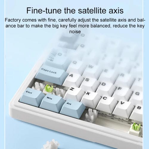Teclado Mecánico Aula F75 80 Teclas con Cable, 2,4 G y Bluetooth, RGB Personalizado (Azul)