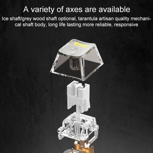 Teclado Mecánico Aula F98 Pro 99 Teclas con Cable, 2,4 G y Bluetooth, RGB, Eje de Cristal de Hielo (Rosa Transparente)