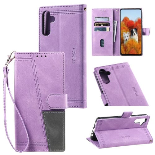 Funda de cuero con relieve TTUDRCH para Samsung Galaxy A17 5G (morado)