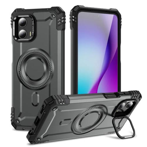 Estuche para Teléfono con Soporte para Lente Magsafe Motorola Moto G 5G (2023) (Gris)
