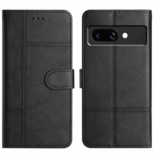 Funda de Cuero con Textura de Piel de Vaca y Costuras para Google Pixel 9A (Negra)