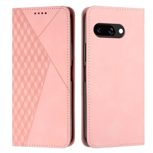 Funda Cuero Magnética Google Pixel 9A Diseño Diamante Tacto Piel (Oro Rosa)