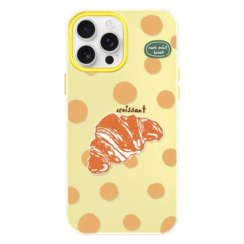 Funda híbrida TPU y PC iPhone 12 Pro protección y diseño (Croissant de Lunares Amarillos)