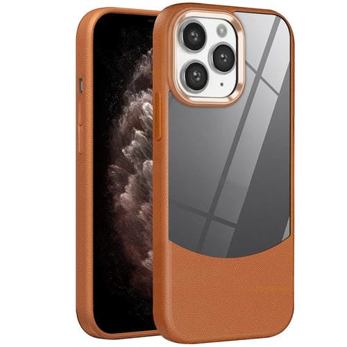 Funda Híbrida Acrílico y TPU iPhone 11 Pro Textura Lichi (Marrón)