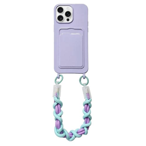 Estuche para Teléfono Dopamina iPhone 16 Pro con Ranura para Tarjeta y Cordón (Morado)