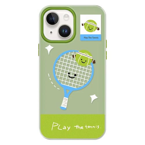 Funda híbrida TPU y Policarbonato iPhone 15 Tacto Sedoso (Play Tennis Green)