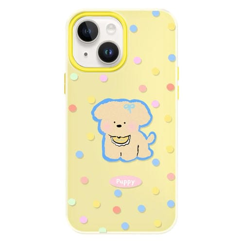 Funda híbrida TPU y PC para iPhone 13 Tacto agradable (Amarillo)
