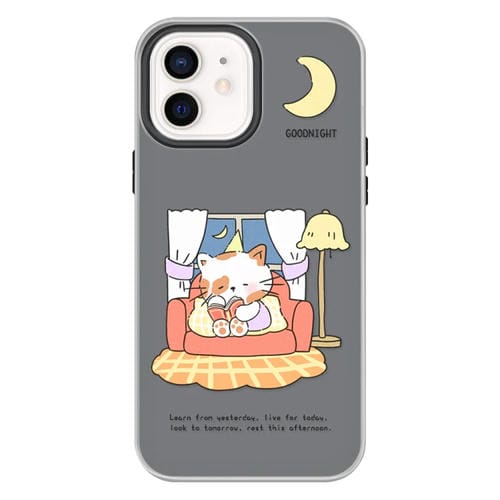 Funda híbrida TPU Policarbonato iPhone 11 Gato de Entrenamiento Nocturno (Negro)