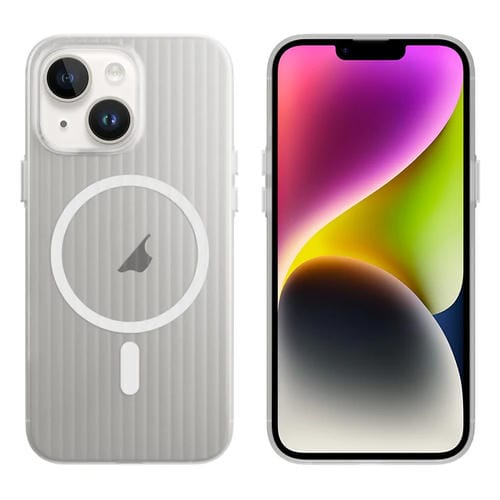 Funda de Teléfono Corrugada Magsafe para iPhone 14 (Blanca)