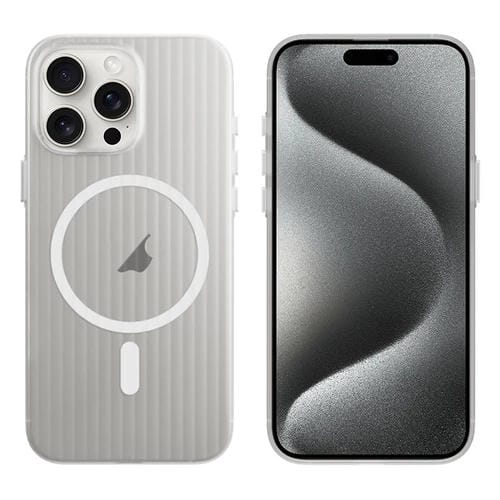 Funda para Teléfono Magsafe PC Corrugada para iPhone 15 Pro (Blanca)