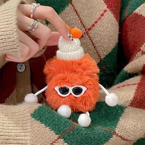 Estuche Protector Auriculares Bluetooth Airpods Pro 2 Diseño Monstruo Gafas Sol (Naranja)