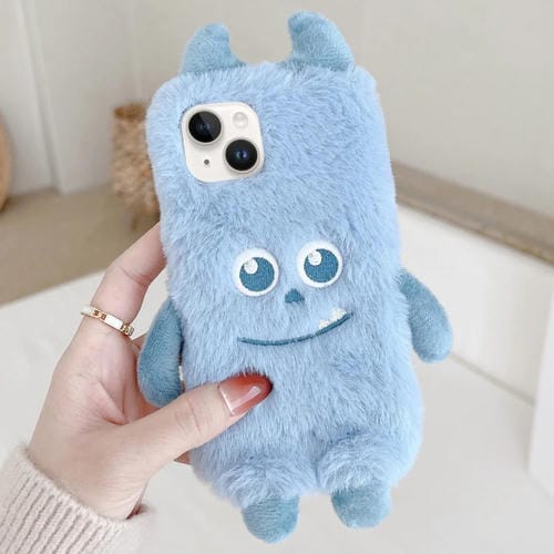 Funda de Teléfono TPU iPhone 14 Plus Diseño Monstruo de Peluche (Azul)