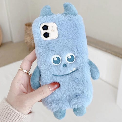 Funda de Teléfono TPU iPhone 12/12 Pro Diseño Monstruo de Peluche (Azul)