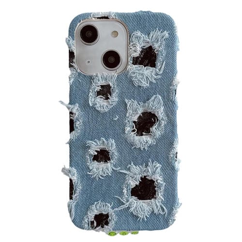 Funda Pu Múltiples Agujeros Encaje para iPhone 14 Plus (Negro)