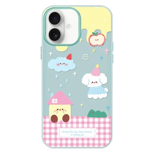 Funda híbrida TPU Policarbonato iPhone 16 Plus protección táctil (Verde Claro)