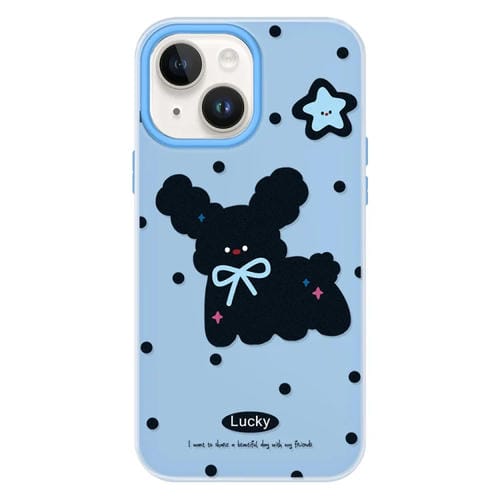 Funda híbrida TPU y Policarbonato iPhone 15 Plus Tacto Sedoso (Negro Azul)