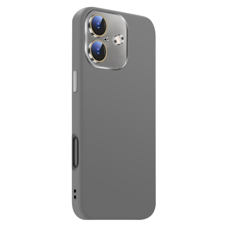 Funda de Silicona Líquida para iPhone 16 con NanoLente (Gris Titanio)