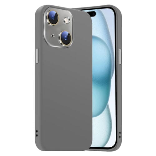 Funda de Silicona Líquida para iPhone 15 con NanoLente (Gris Titanio)