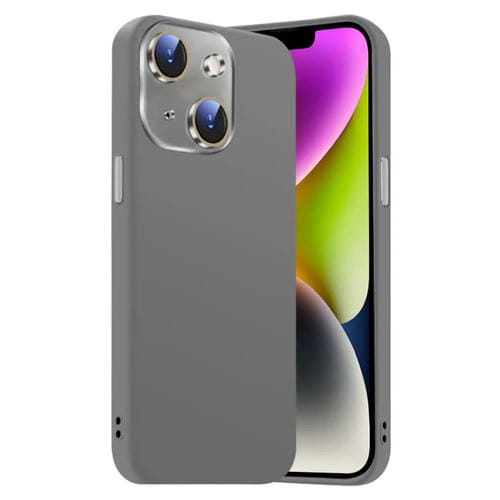Funda de Silicona Líquida para iPhone 14 Plus con NanoLente (Gris Titanio)